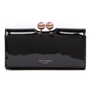 NWT TED BAKER BLACK PATENT BOBBLE WALLET